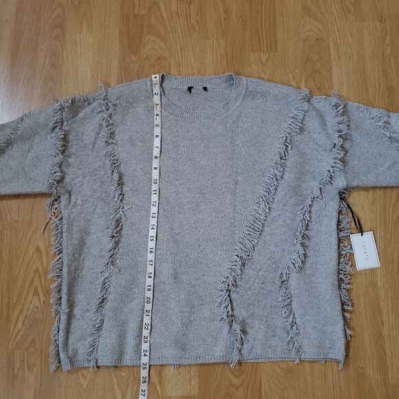 ✨ 1.STATE ✨ Fringe Detail Sweater - [Large, Grey] - Picture 7 of 10